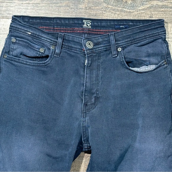 Men’s RYE by HAWKER RYE Navy BUCHANAN 5 Pocket Slim Fit Jeans 31 x 32 - Picture 2 of 12